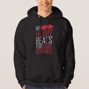 My Hearts Beats for Boxing Sport Fighting Boxer Hoodie