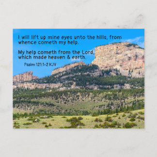 My help cometh from the Lord. Mountains. Lift eyes Postcard