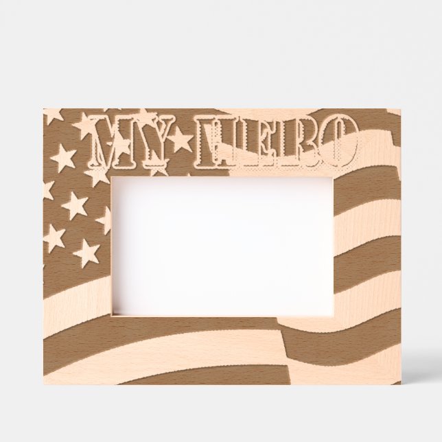 My Hero American Flag Etched Frames (Front)