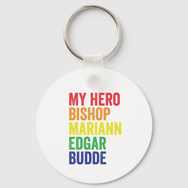 My Hero Bishop Mariann Edgar Budde Trans LGBT  Key Ring (Front)