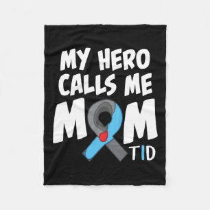 My Hero Calls Me Mum T1d Diabetic Type 1 Diabetes Fleece Blanket