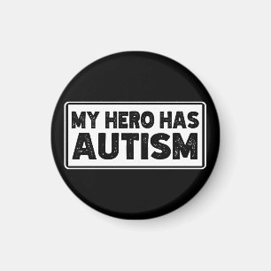 My Hero Has Autism Awareness Autistic Birthday Fun Magnet
