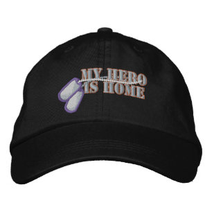 My Hero Is Home Embroidered Hat