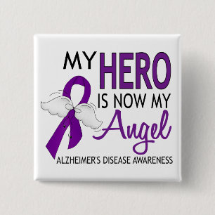 My Hero Is My Angel Alzheimer's Disease 15 Cm Square Badge