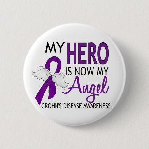 My Hero Is My Angel Crohn's Disease 6 Cm Round Badge