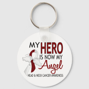 My Hero Is My Angel Head And Neck Cancer Key Ring