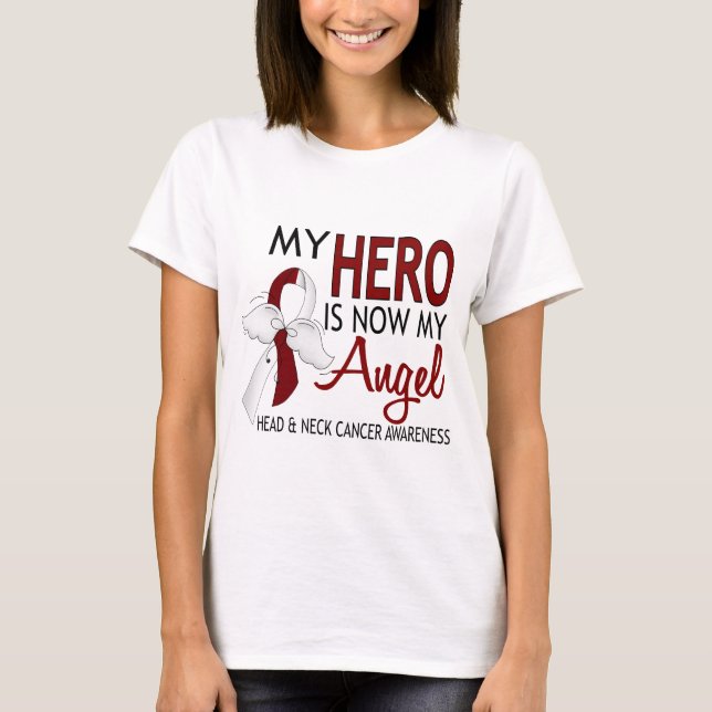 My Hero Is My Angel Head And Neck Cancer T-Shirt (Front)