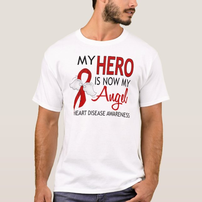 My Hero Is My Angel Heart Disease T-Shirt (Front)