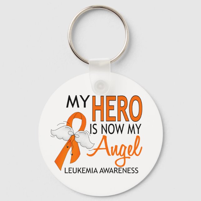 My Hero Is My Angel Leukemia Key Ring (Front)