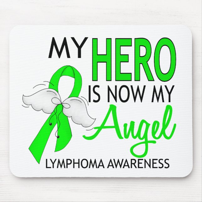 My Hero Is My Angel Lymphoma Mouse Pad (Front)