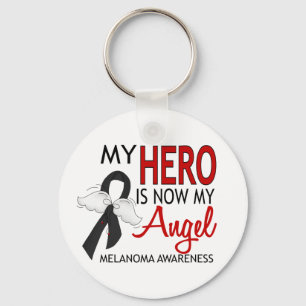 My Hero Is My Angel Melanoma Key Ring