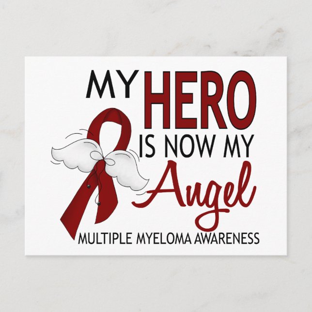 My Hero Is My Angel Multiple Myeloma Postcard (Front)