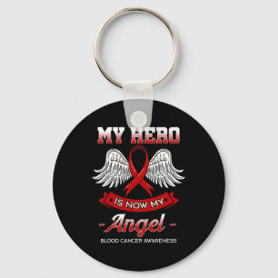 My Hero Is Now My Angel Blood Cancer Liquid Tumour Key Ring