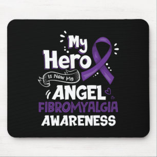 My Hero Is Now My Angel Fibromyalgia Awareness Gif Mouse Pad
