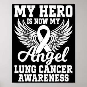 My Hero Is Now My Angel Lung Cancer Awareness  Poster