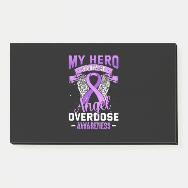 My Hero is Now My Angel Overdose Awareness Support Post-it Notes (Front)