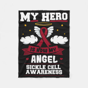 My Hero Is Now My Angel Sickle Cell Anaemia Burgun Fleece Blanket