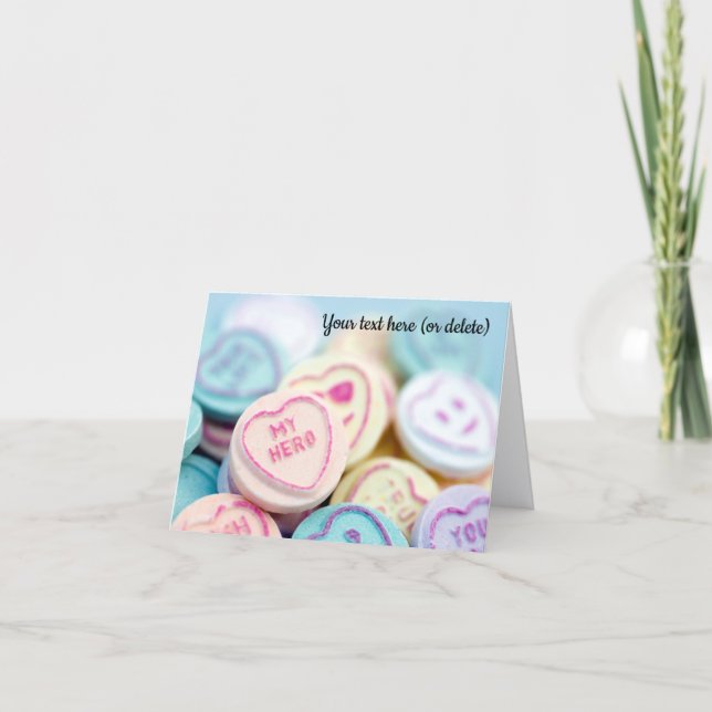 "My Hero" - Love heart sweets Greeting card (Front)