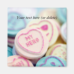"My Hero" Love heart sweets Magnet