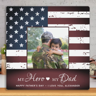 My Hero My Dad Army Military Personalised Photo Plaque