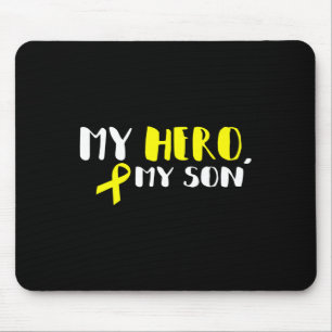 My Hero My Son - Gold Ribbon Childhood cancer awar Mouse Pad
