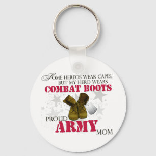 My Hero wears Combat Boots - Army Mum Key Ring