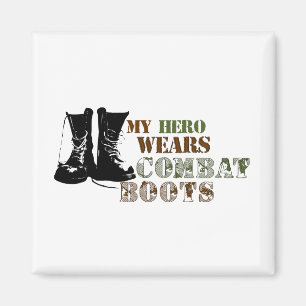My Hero Wears Combat Boots Magnet
