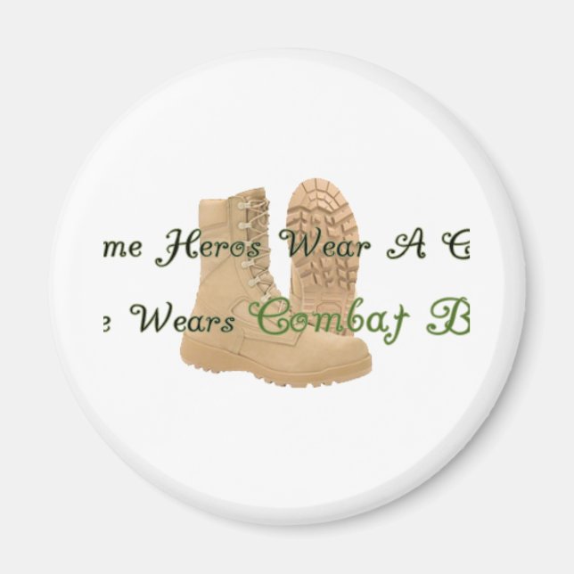 My Hero Wears Combat Boots Magnet (Front)
