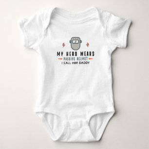 My Hero Wears Passive Helmet I Call Him Daddy Baby Bodysuit