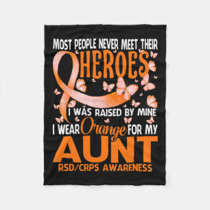 My Heroes I Wear Orange For My Aunt Rsd Crps Aware Fleece Blanket