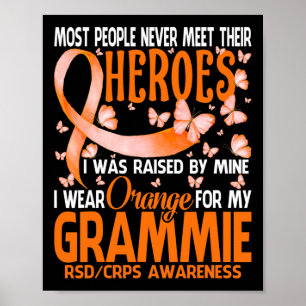 My Heroes I Wear Orange For My Grammie Rsd Crps Aw Poster