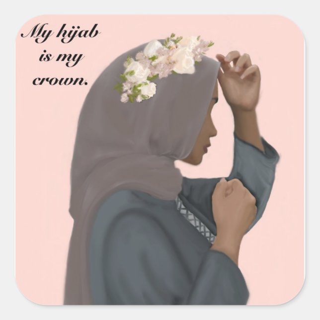 My hijab is my crown sticker (Front)