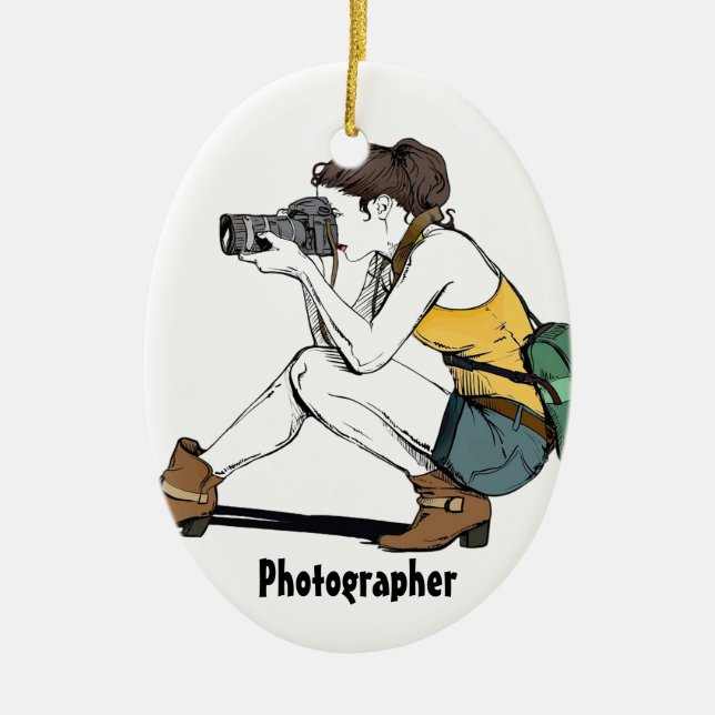 My Hobby is Photography Ceramic Tree Decoration (Front)