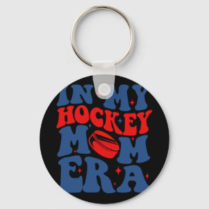 My Hockey Mom Era Groovy Ice Hockey Mom Mama Mothe Key Ring