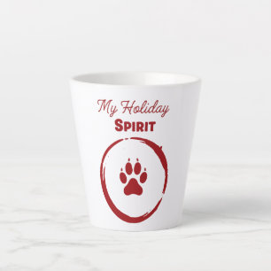 My Holiday Spirit is a Paw Print Funny Dog & Cat Latte Mug