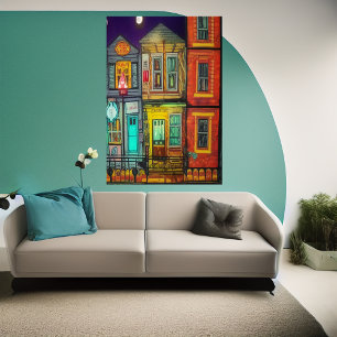 My home in town AI Art Poster