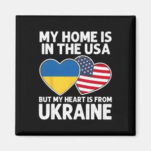 My Home Usa My Heart Ukraine Ukrainian American Pr Magnet
