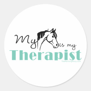 My Horse is My Therapist Classic Round Sticker