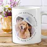 My Humans Are Getting Married Custom Dog Photo Coffee Mug<br><div class="desc">Celebrate your engagement and give unique dog wedding save the dates with these custom photo, and personalised 'My Humans Are Getting Married... Save The Date' coffee mug. Customise with your favourite photos, names and date. COPYRIGHT © 2020 Judy Burrows, Black Dog Art - All Rights Reserved. My Humans Are Getting...</div>