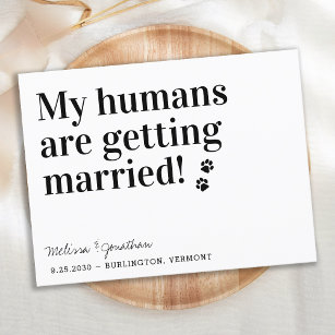 My Humans Are Getting Married Dog Save The Date Announcement Postcard