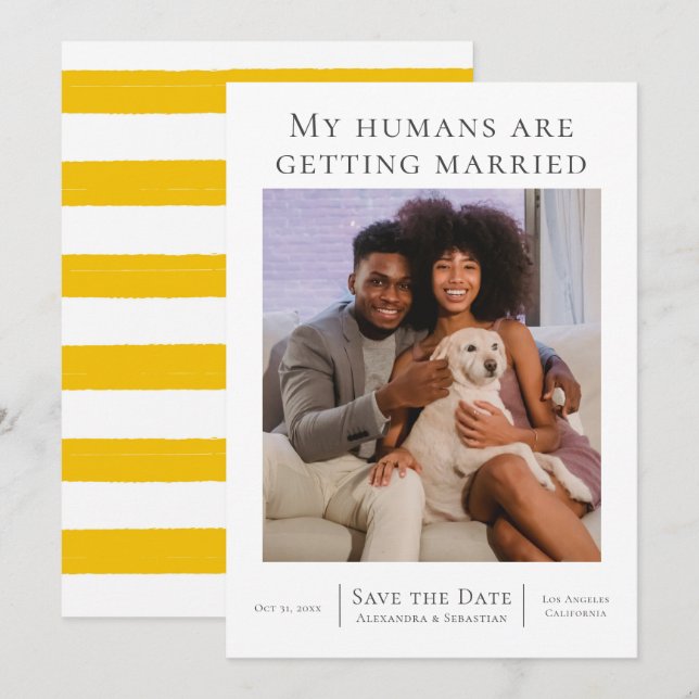 My Humans Are Getting Married Wedding Personalised Save The Date (Front/Back)