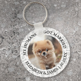 My Humans Got Married Pet Dog Photo Wedding Key Ring