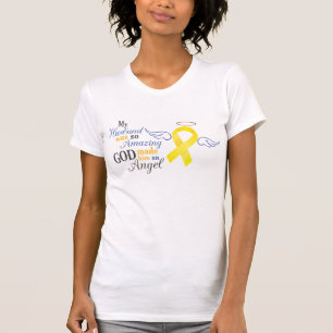 My Husband An Angel - Bladder Cancer T-Shirt