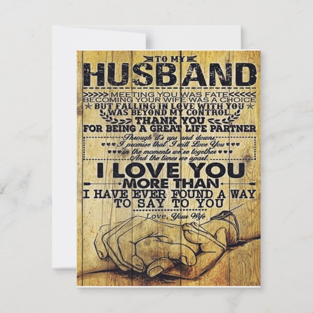 My Husband Birthday Gift | Letter For Husband | Invitation (Front)