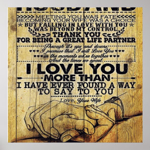 My Husband Birthday Gift   Letter For Husband   Poster