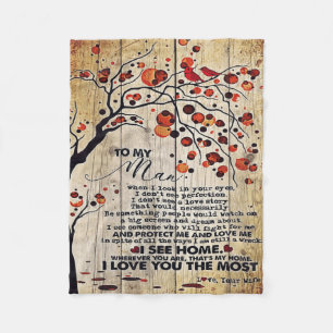 My Husband Gift Letter For Him Fleece Blanket