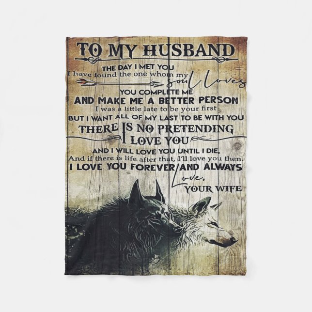 My Husband Gift | Letter For Him | Fleece Blanket (Front)