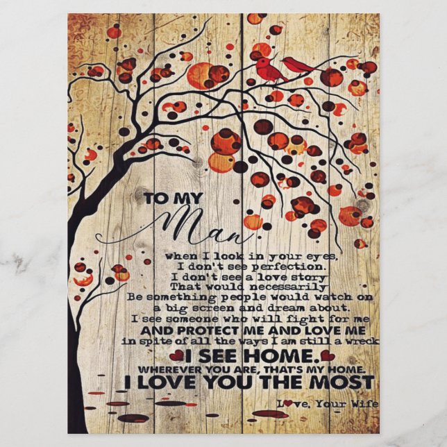 My Husband Gift | Letter For Him | Menu (Front)