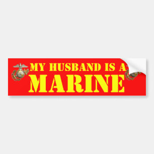 MY HUSBAND IS A MARINE BUMPER STICKER