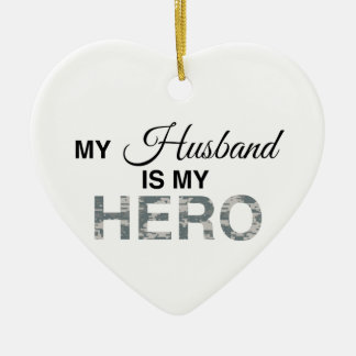 My Husband is my Hero Digital Camouflage Ceramic Tree Decoration